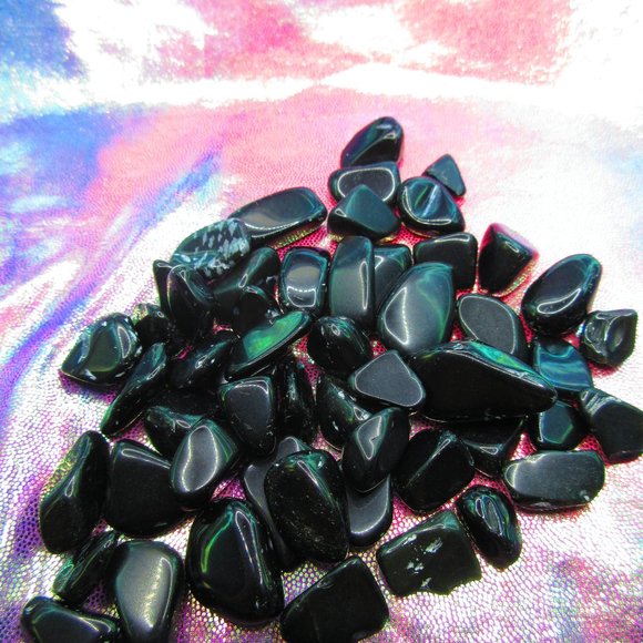 Black Obsidian Tumbled 3 Ounce Grid Set - Picture 2 of 6